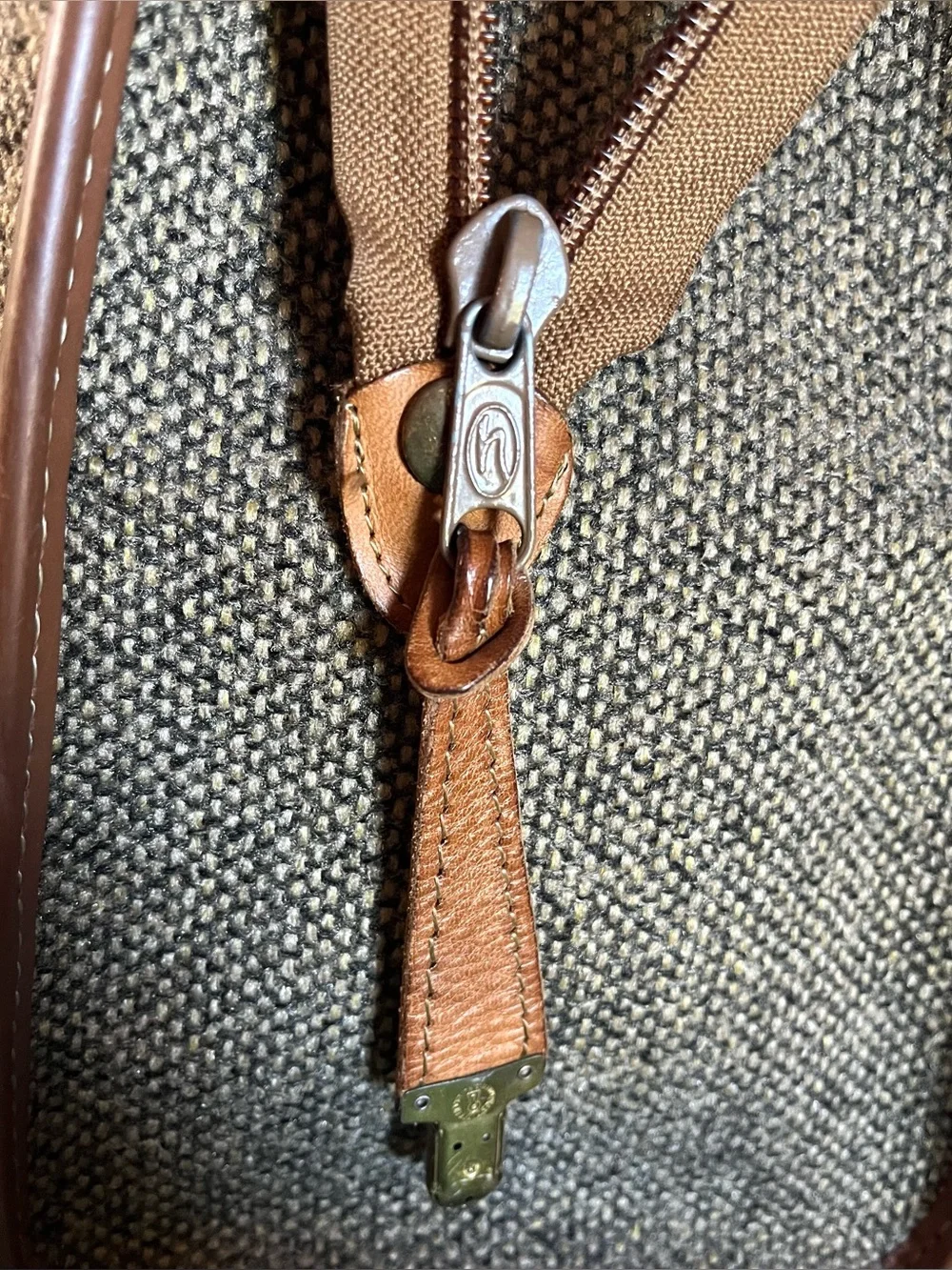Hartmann Vintage Tweed Leather Overnight Carry-On Shoulder Bag